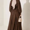 Belted Vertical Pleated Dress Mink - Image 4