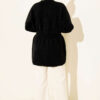 Button-Up Fuzzy Knit Cardigan with Elastic Waistband Black - immagine 3