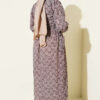 Ethnic Pattern Dress with Elastic Waistband Mink - الصورة 3