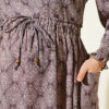 Ethnic Pattern Dress with Elastic Waistband Mink - الصورة 4