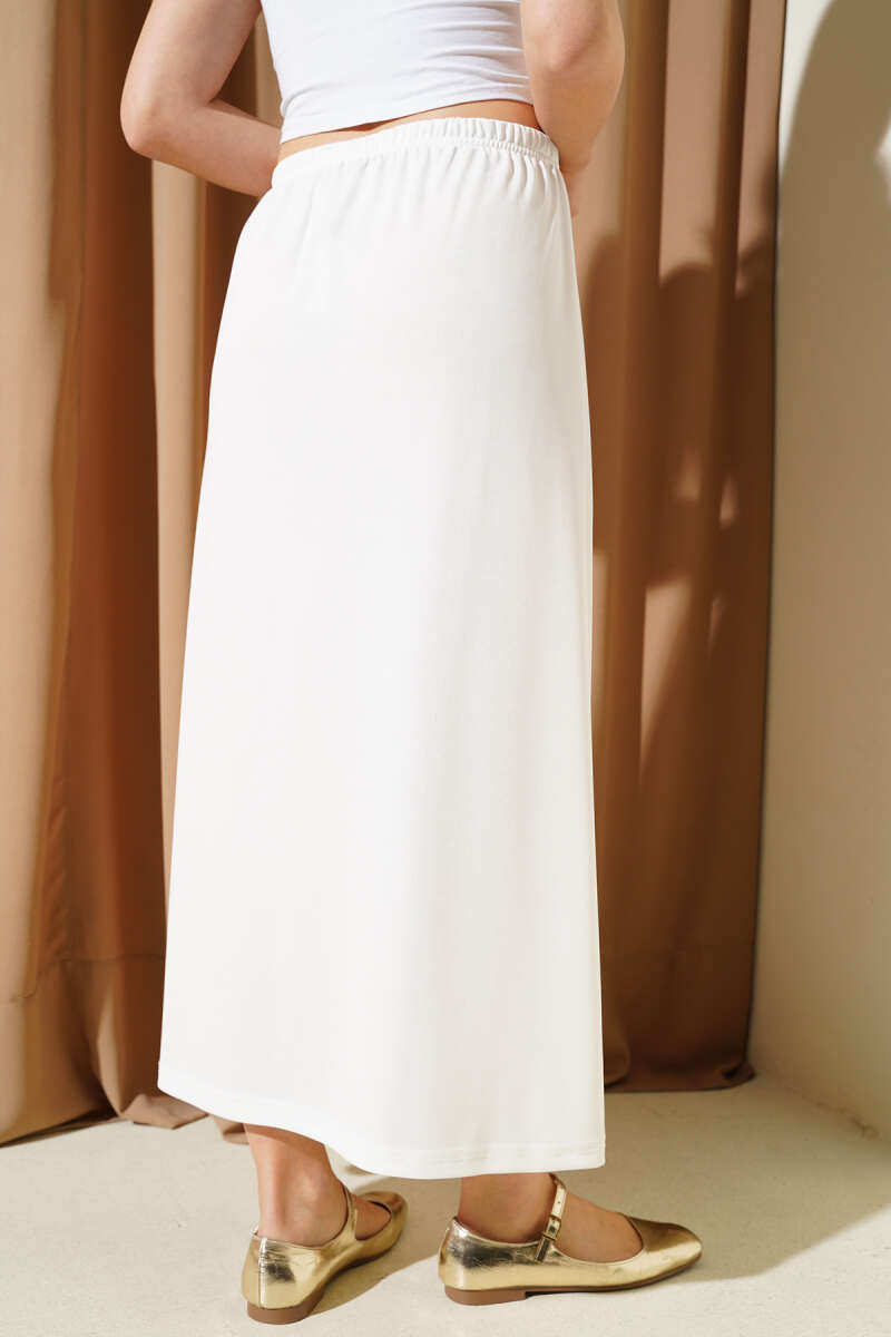 Waist Elastic Skirt White – Bild 3
