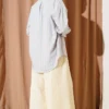 Elastic Waist Muslin Loose Pants Yellow - Image 3