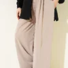 High-Waisted Pleated Detail Trousers Beige
