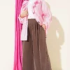 High-Waisted Pleated Detail Trousers Mink - immagine 2