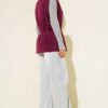 Belted Ribbed Knit Vest Plum – Image 3