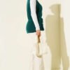 Belted Ribbed Knit Vest Emerald - immagine 3