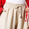 Relaxed Fit Pants with Elastic Waistband Beige - immagine 4