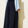 Relaxed Fit Pants with Elastic Waistband Navy Blue - immagine 3