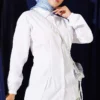 Shirt with Belt and Wrist Elastic White