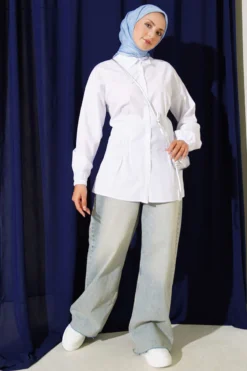 Alternatieve weergave van Shirt with Belt and Wrist Elastic White