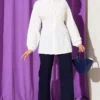 ⁦Shirt with Belt and Wrist Elastic Ecru⁩ - الصورة ⁦2⁩