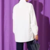 ⁦Shirt with Belt and Wrist Elastic Ecru⁩ - الصورة ⁦3⁩