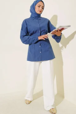 Alternatieve weergave van Shirt with Belt and Wrist Elastic Indigo