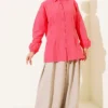 Shirt with Belt and Wrist Elastic Pomegranate Blossom – Bild 2
