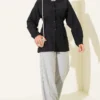 ⁦Shirt with Belt and Wrist Elastic Black⁩ - الصورة ⁦2⁩