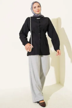 Alternatieve weergave van Shirt with Belt and Wrist Elastic Black