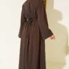 Dress with Belt and Tie Brown - Image 3