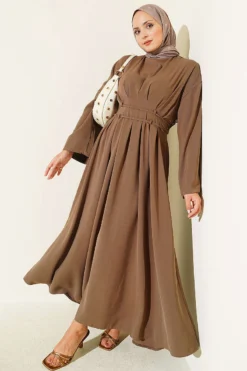 Dress with Belt and Tie Mink