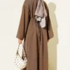 Dress with Belt and Tie Mink - immagine 3