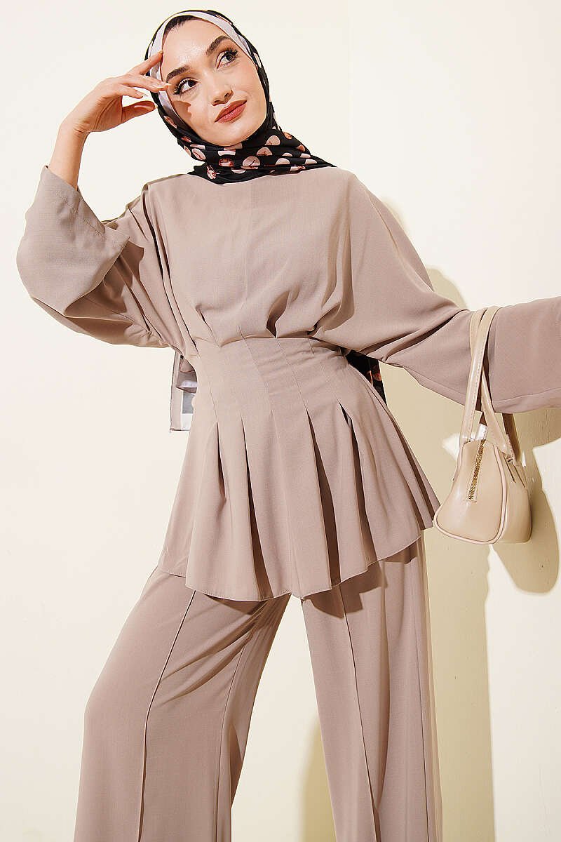Belted Self-Tie Set Beige - immagine 2