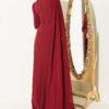 Belted Detail Cape Evening Gown Burgundy – Bild 3