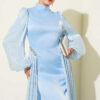 Belted Cape Evening Dress Blue – Image 2
