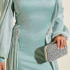 Belted Cape Evening Dress Mint – Bild 4