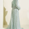 Belted Cape Evening Dress Mint – Bild 3