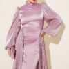 Belted Cape Evening Dress Powder Pink - Image 2