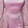 Belted Cape Evening Dress Powder Pink - Image 4