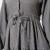 ⁦Belted Buttoned Tree Bark Dress Smoke⁩ - الصورة ⁦4⁩