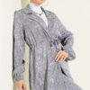 Belted Jacquard Pattern Two-Piece Set Grey - Image 2