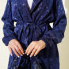 Belted Jacquard Pattern Two-Piece Set Navy Blue – Image 4