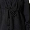 ⁦Belted Tunic with Tulle Neck and Gathered Detailing Black⁩ - الصورة ⁦4⁩