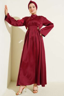 Alternative view of Belted Accessory Evening Dress Burgundy