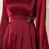Belted Accessory Evening Dress Burgundy - immagine 4