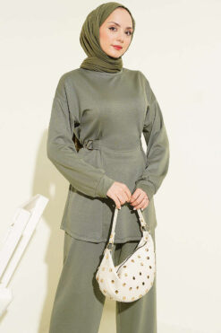 Alternative view of Belted Gold Buckle Tied Lounge Set Hazel