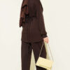 Belted Gold Buckle Tied Lounge Set Brown - immagine 3