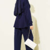 Belted Gold Buckle Tied Lounge Set Navy Blue - immagine 3
