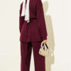 Belted Gold Buckle Tied Lounge Set Plum - Imagen 3