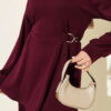 Belted Gold Buckle Tied Lounge Set Plum - Imagen 4
