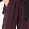 Elastic Waist Pocketed Tencel Trousers Plum – Bild 4
