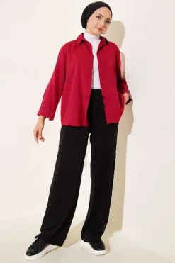 Alternatieve weergave van Elastic Waist Pocketed Tencel Trousers Black