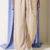 Elastic Waist Pocketed Tencel Trousers Stone