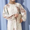 Digital Satin Dress with Elastic Waistband Brown – Bild 2