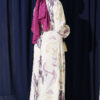 Digital Satin Dress with Elastic Waistband Purple - Image 3