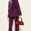 Elastic Waist Buttoned Double Set Plum - Imagen 3