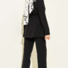 Elastic Waist Buttoned Double Set Black - Image 3