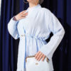 Elastic Waist Ruffled Muslin Two-Piece Set Baby Blue - الصورة 2