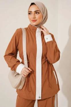 Vista alternativa de Elastic Waist Tencel Two-Piece Set Camel